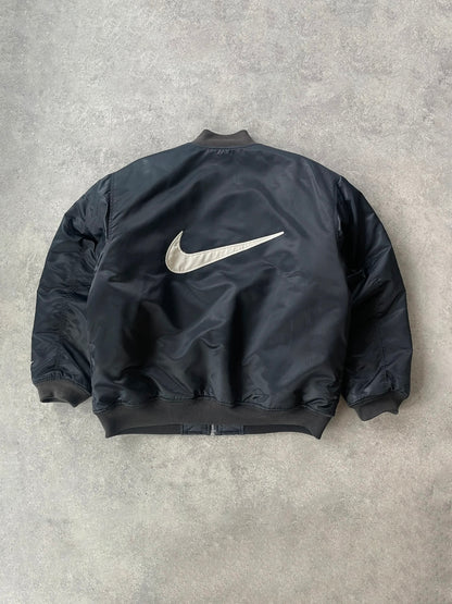 nike 1990s heavyweight padded bomber jacket (l)