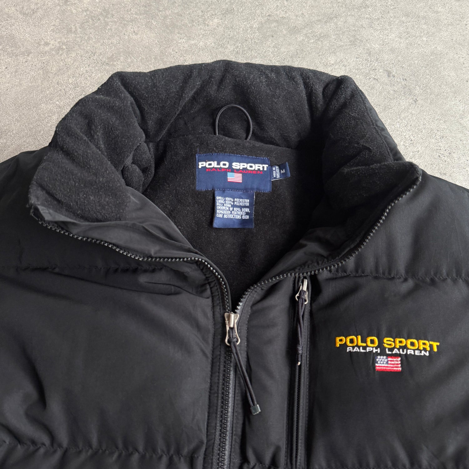 Polo Sport Ralph Lauren RARE 1990s fleece lined down filled puffer jacket (M)