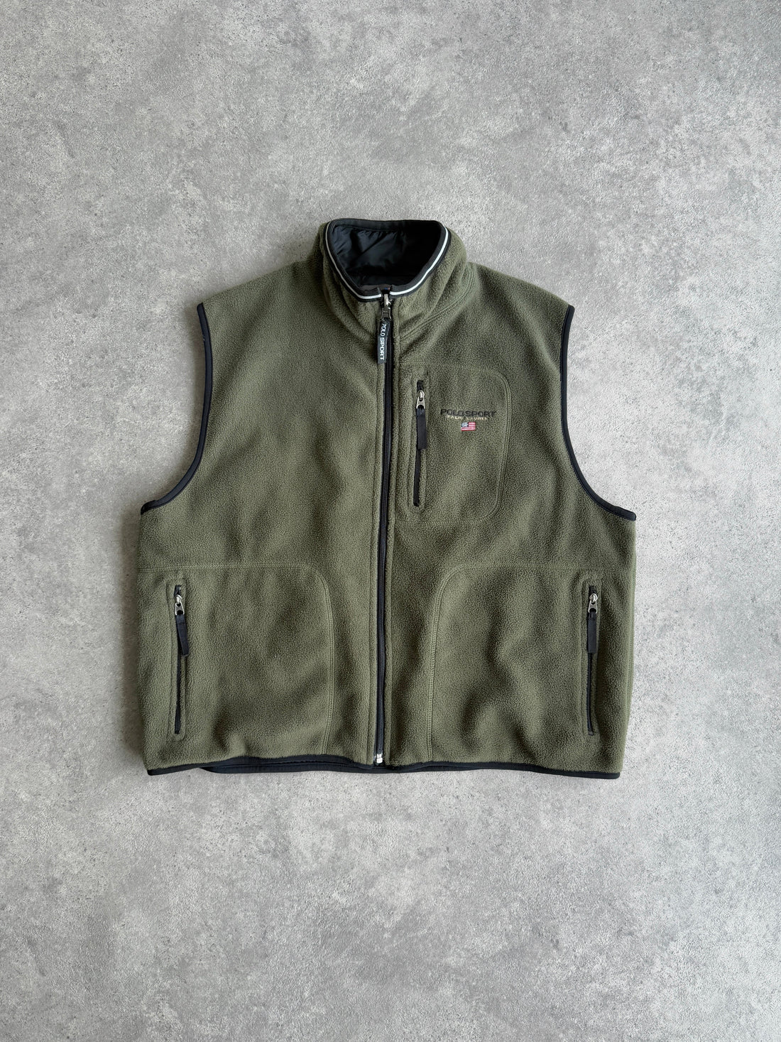 polo sport ralph lauren 1990s reversible technical fleece, fleece side front view