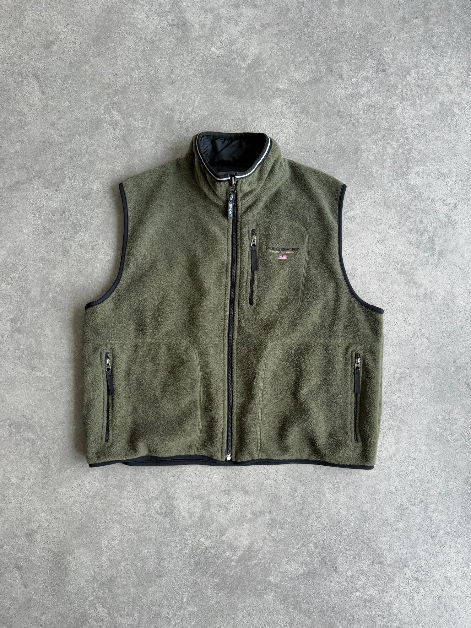 polo sport ralph lauren 1990s reversible technical fleece, fleece side front view