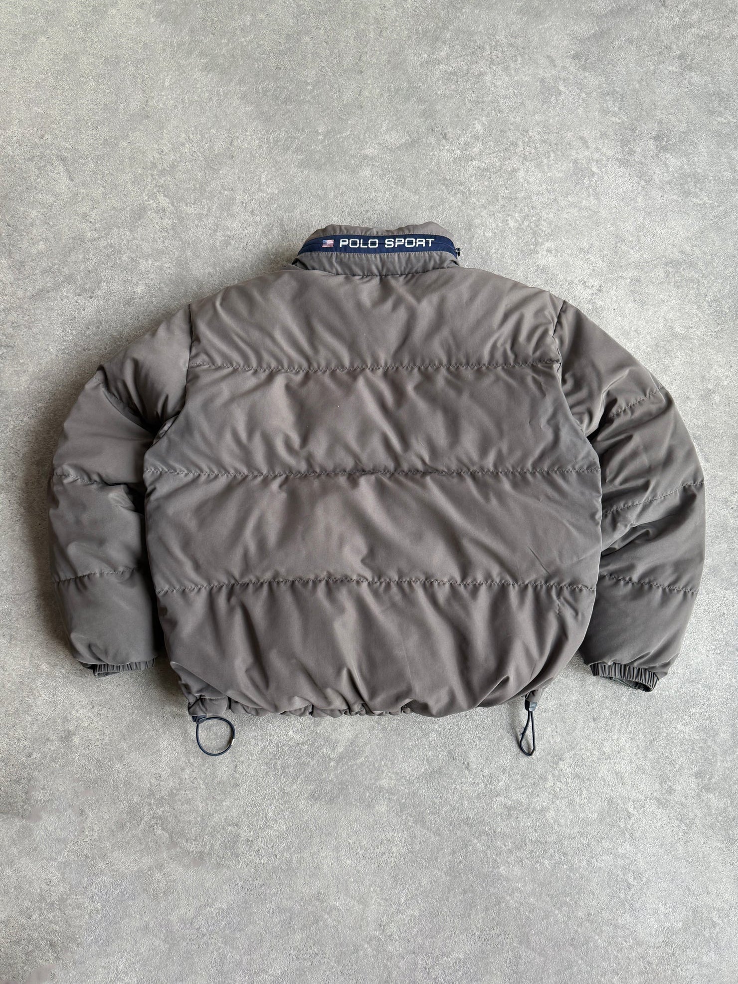 polo sport ralph lauren 1990s fleece lined puffer jacket, back view