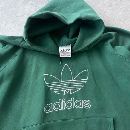 Adidas RARE 1990s heavyweight embroidered hoodie (L)