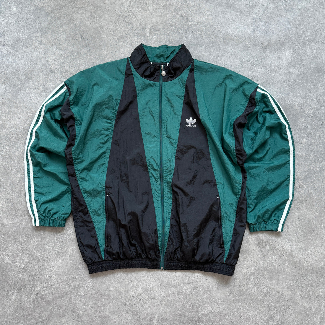 Adidas 1990s lightweight colour block shell jacket (L)