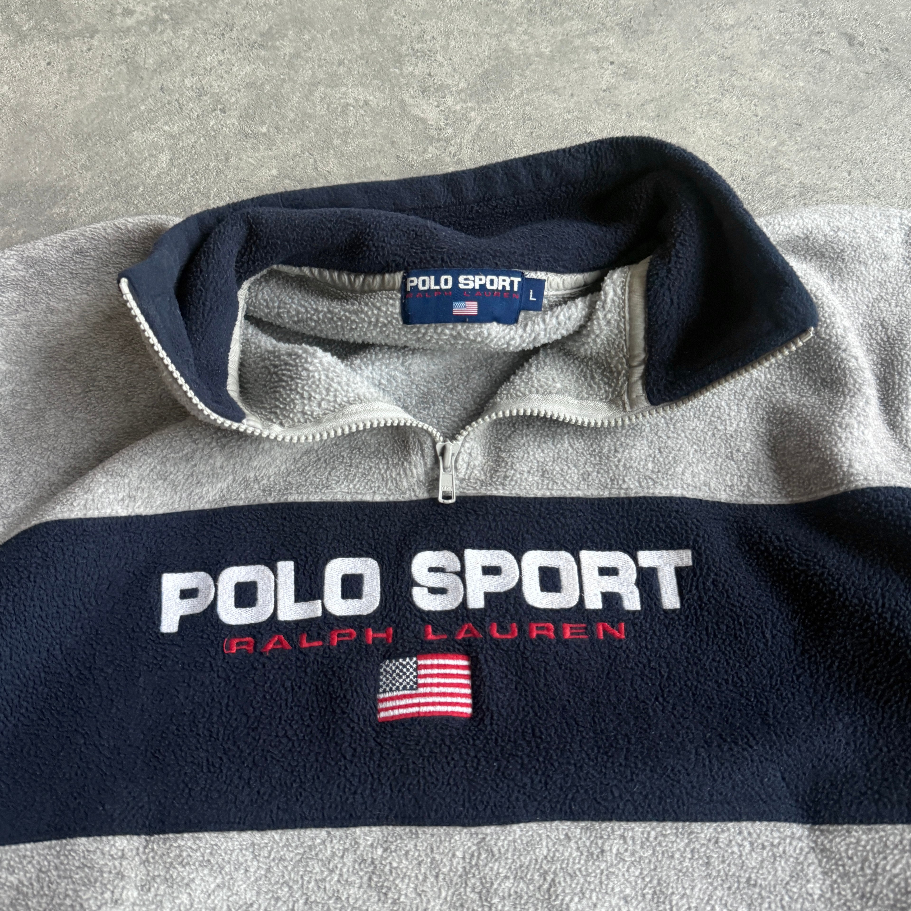 Polo Sport Ralph Lauren 1990s 1/4 zip Polartec fleece jacket (L)
