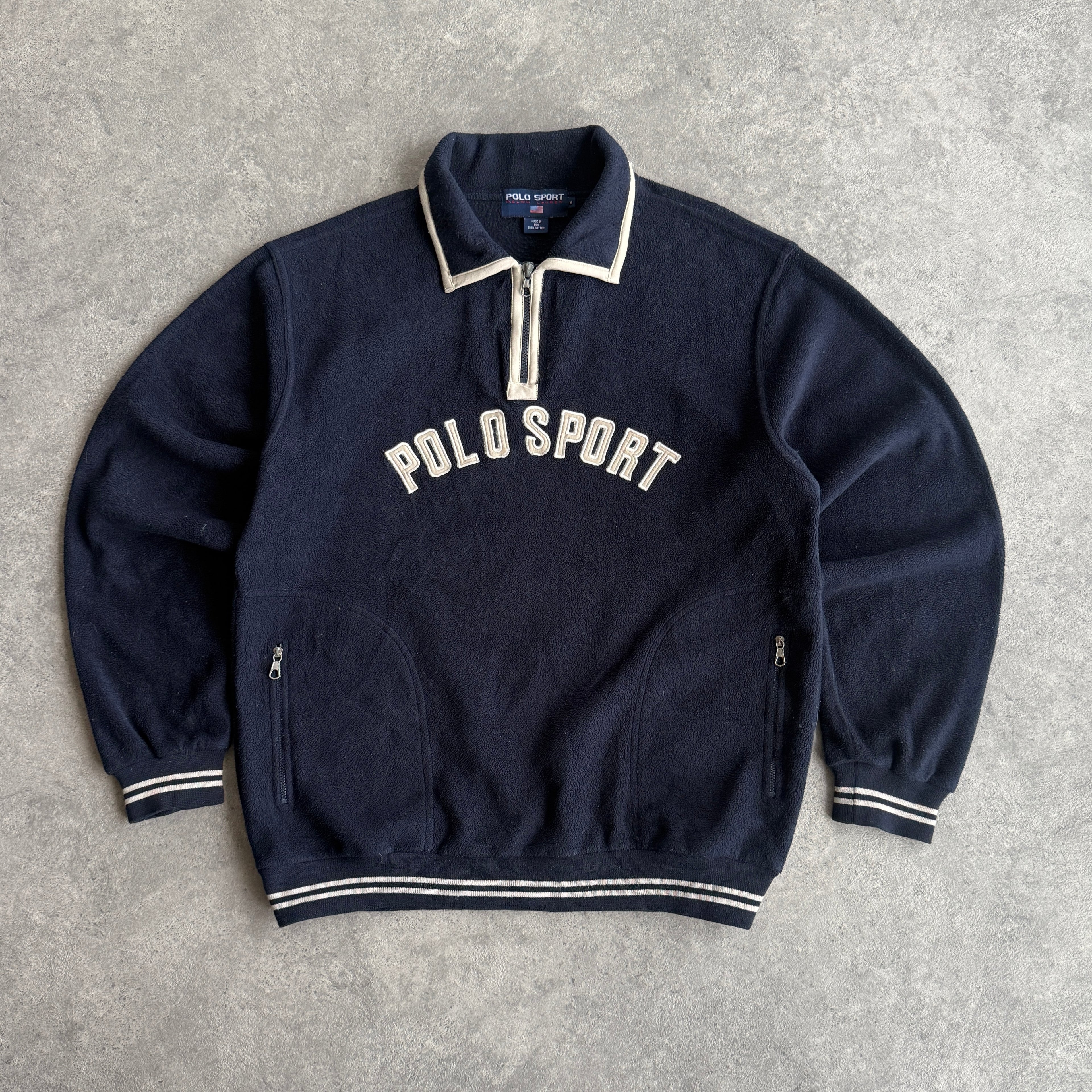 Polo Sport Ralph Lauren 1990s 1/4 zip heavyweight fleece (M)