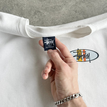 Stussy 1990s heavyweight graphic logo sweatshirt (L)