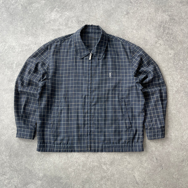 YSL 2000s lightweight check harrington jacket (M)