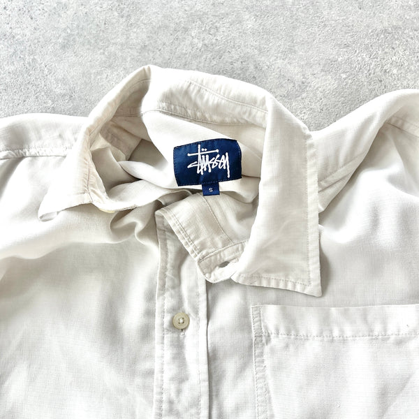 Stussy 1990s lightweight cream shirt (S)