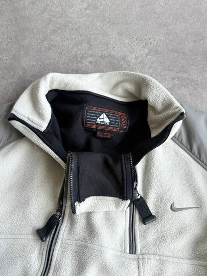 nike acg 1990s technical dual zip polartec fleece, ripstop panel detail