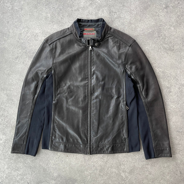 Prada Sport RARE 2000s leather biker jacket (M)