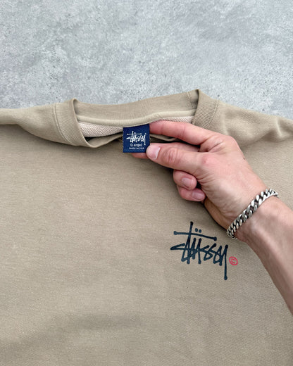 stussy 1990s heavyweight graphic sweatshirt, chest script logo detail