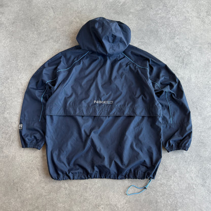 Nike 2000s 1/4 zip technical spellout shell jacket (XL)
