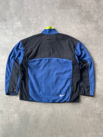 nike acg 1998 polartec fleece jacket in blue neon, back view