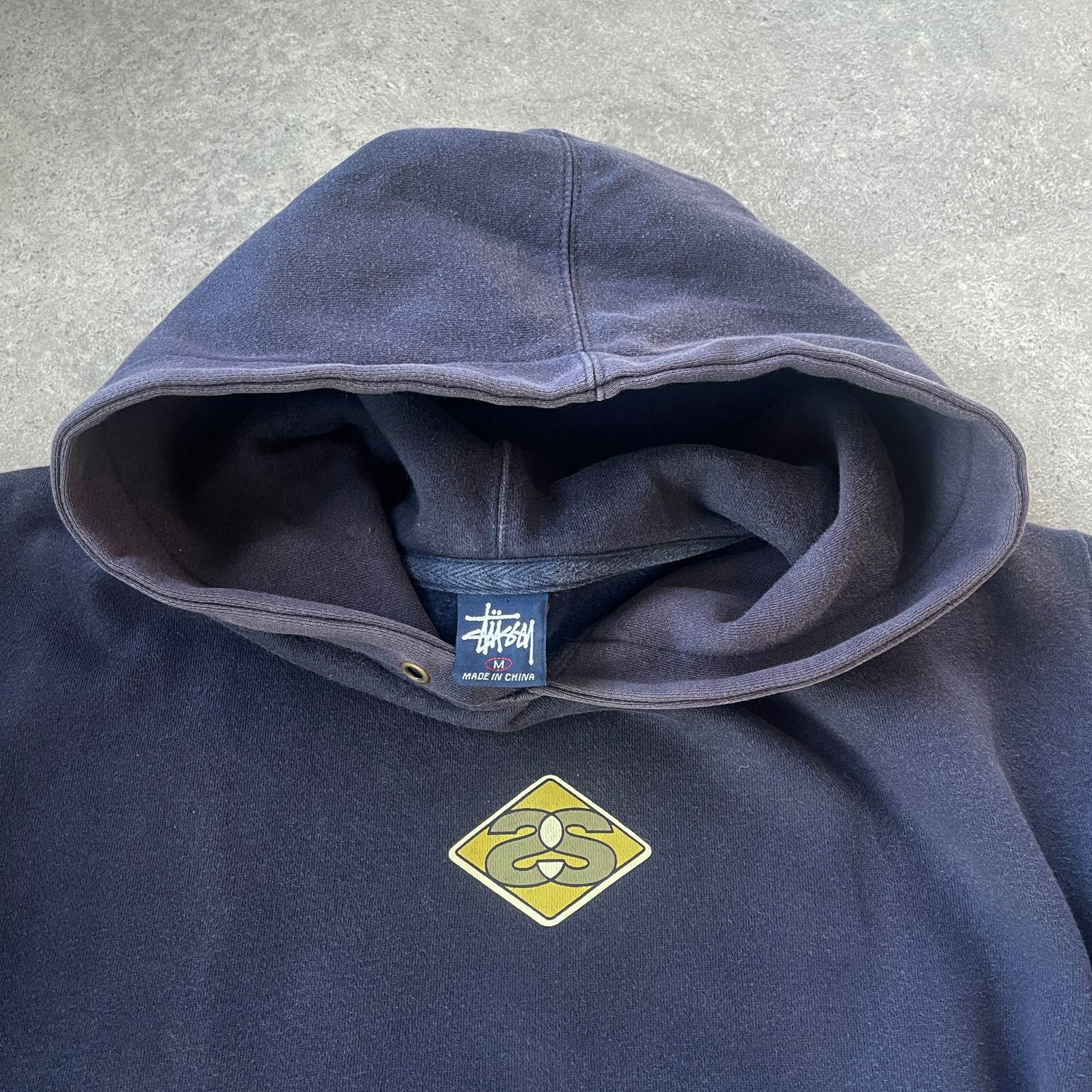 Stussy RARE 1990s heavyweight graphic hoodie (M)