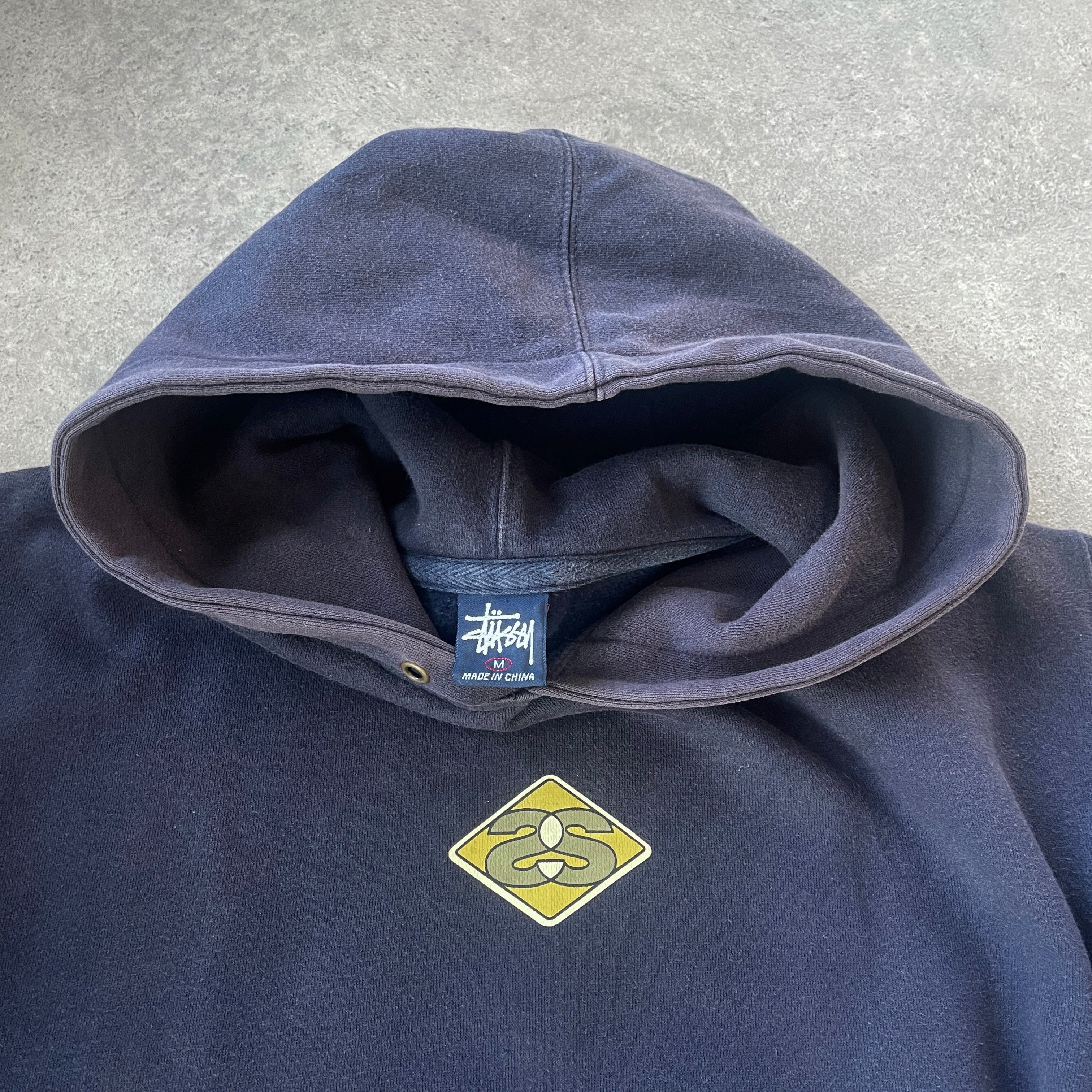 Stussy RARE 1990s heavyweight graphic hoodie (M)