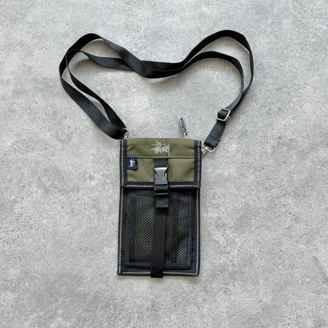 Stussy 1990s technical mesh pouch cross body bag (10”x6”)
