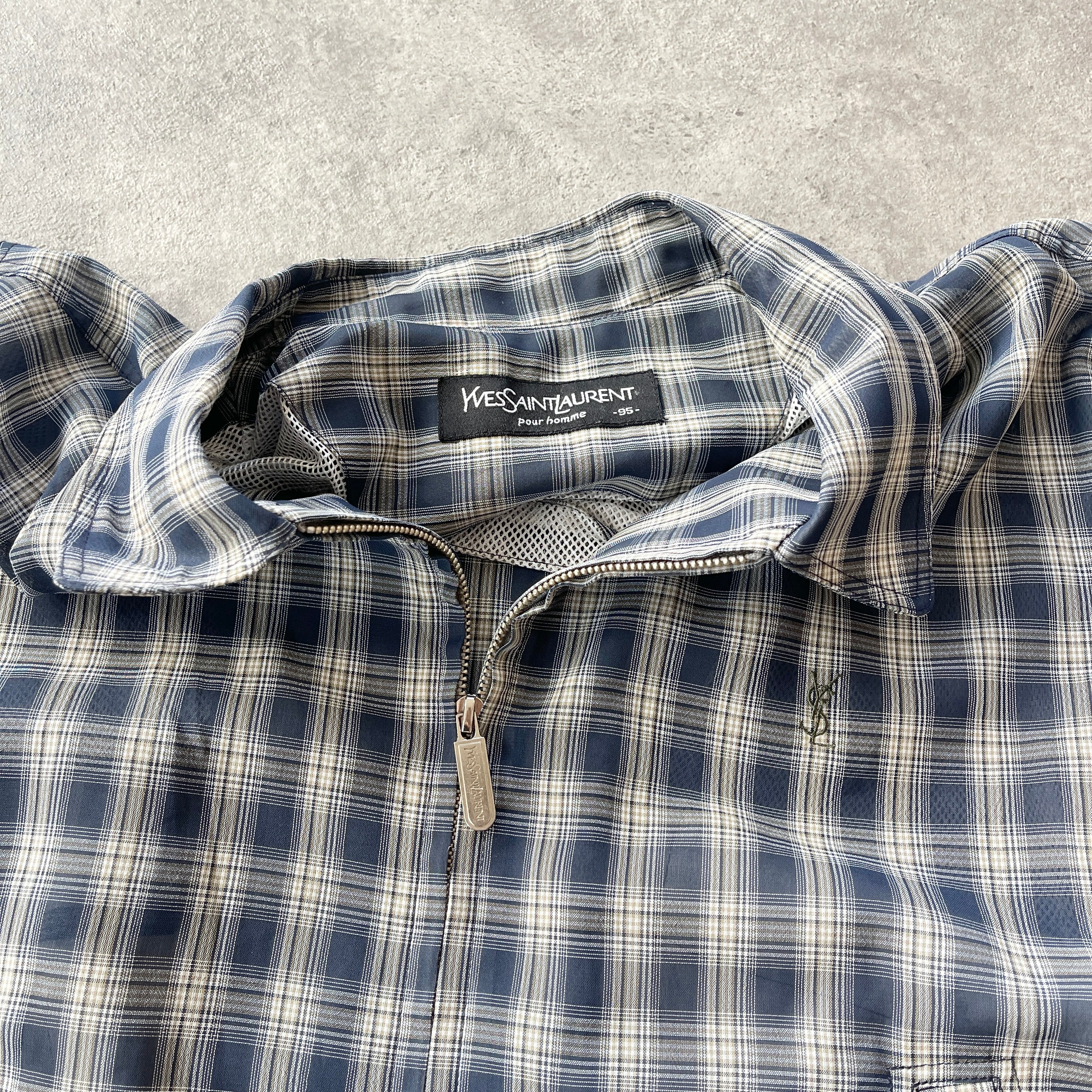 YSL 2000s lightweight check harrington jacket (M)