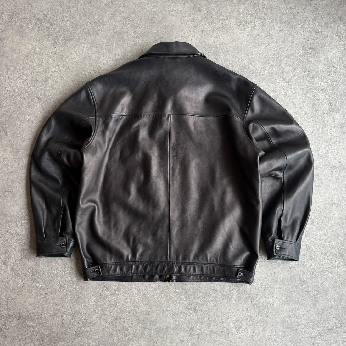 Ralph Lauren RARE 1990s heavyweight leather harrington jacket (L)