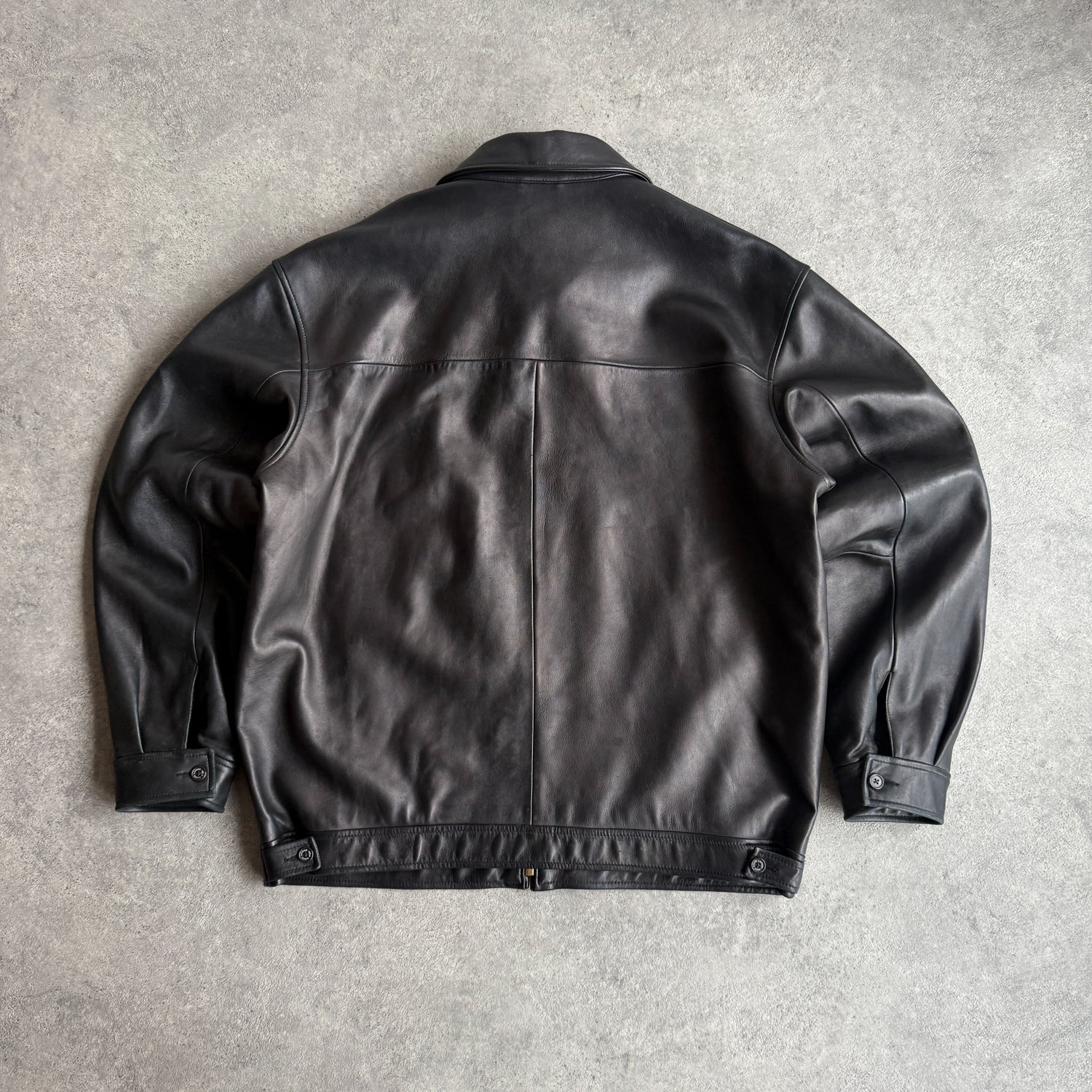 Ralph Lauren RARE 1990s heavyweight leather harrington jacket (L)