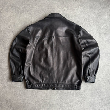 Ralph Lauren RARE 1990s heavyweight leather harrington jacket (L)