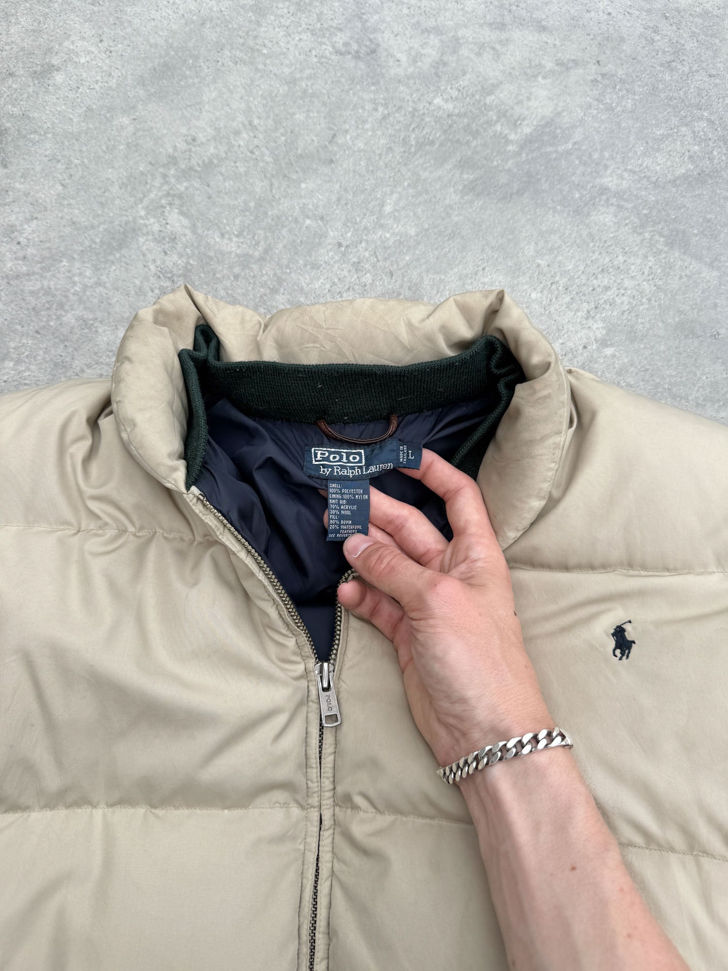ralph lauren 1990s heavyweight down fill bomber puffer jacket (l)