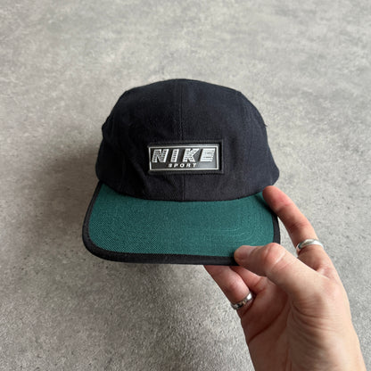 Nike Sport RARE 1990s spellout rubber logo embroidered cap