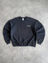 nike 1990s heavyweight embroidered spellout sweatshirt in washed black, front view