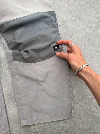 nike acg 2000s technical corduroy cargo trousers, thigh logo detail
