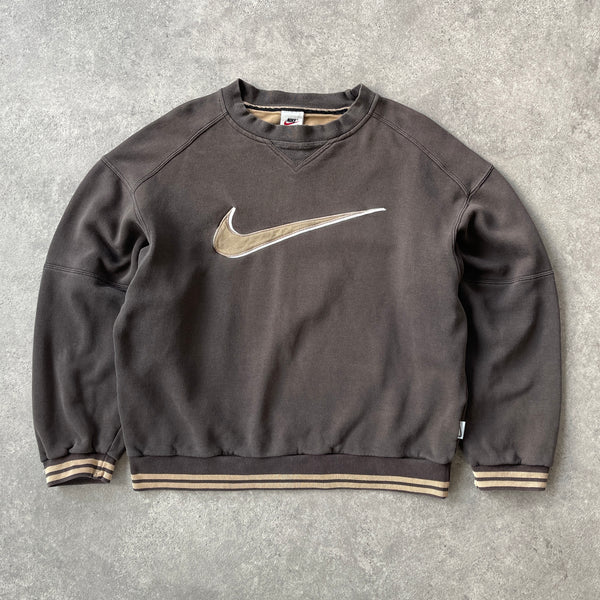 Nike RARE 1990s heavyweight embroidered sweatshirt (S)