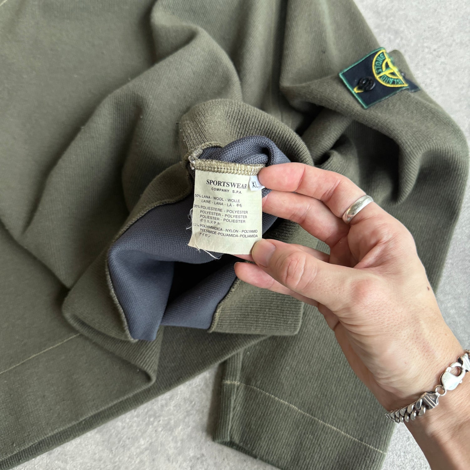 Stone Island RARE A/W 1998 heavyweight mock neck knitted jumper (XL)