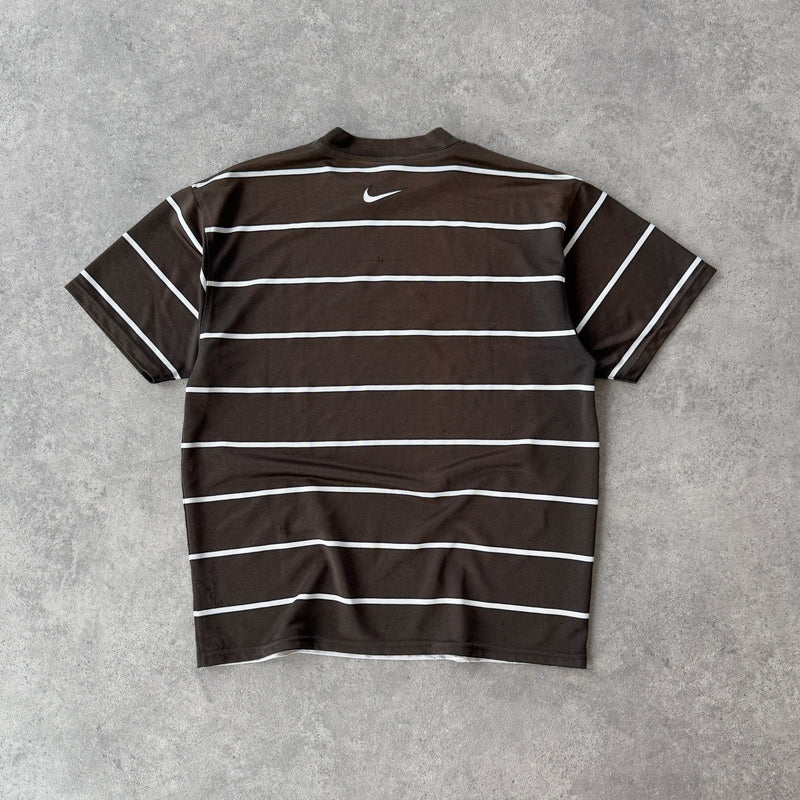 Nike RARE 1990s heavyweight striped t-shirt (L)