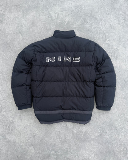 nike 1990s reversible down fill spellout puffer jacket (m)
