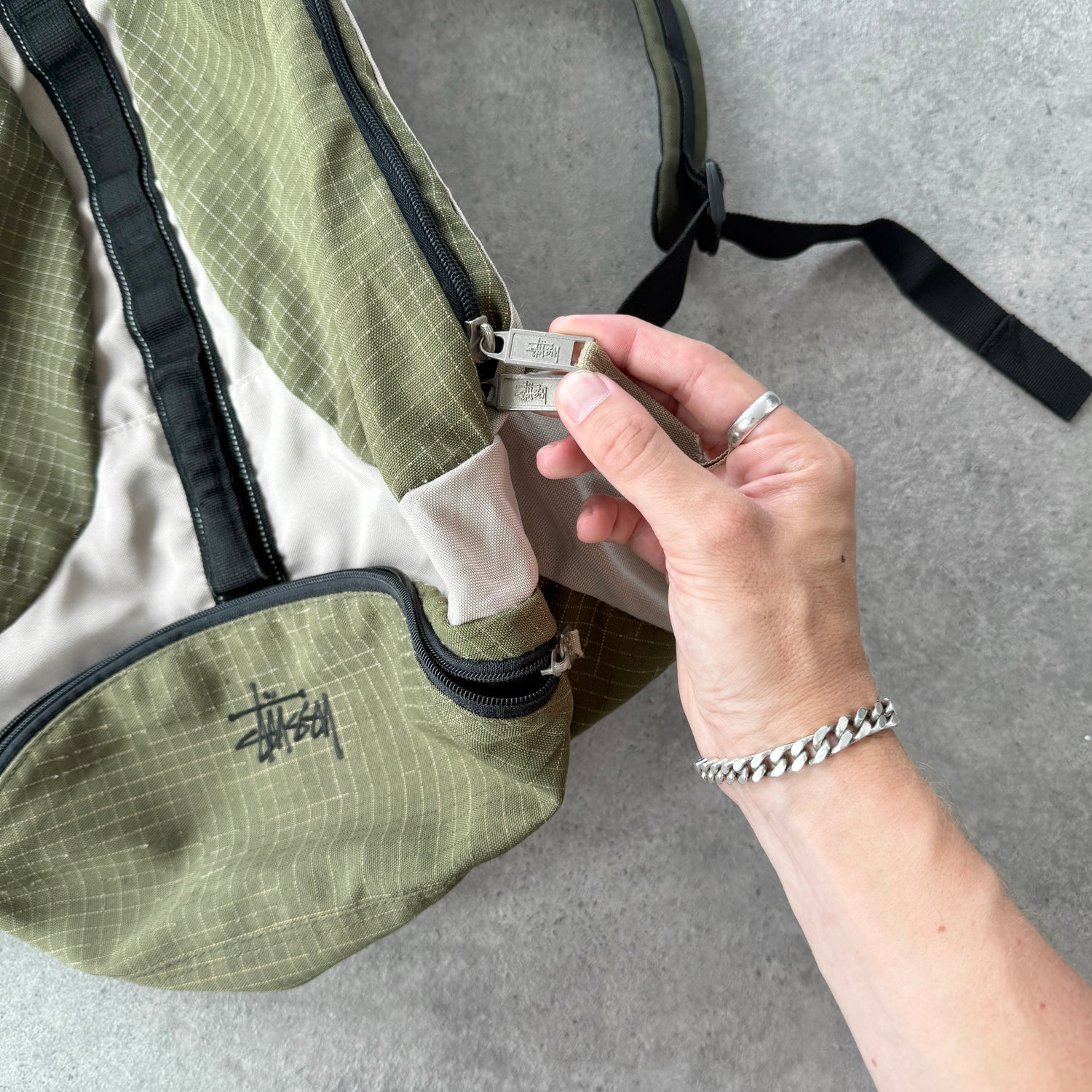 Stussy 1990s technical 40L backpack (19”x15”)