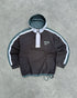 nike 1990s heavyweight embroidered spellout quarter zip hoodie, front view