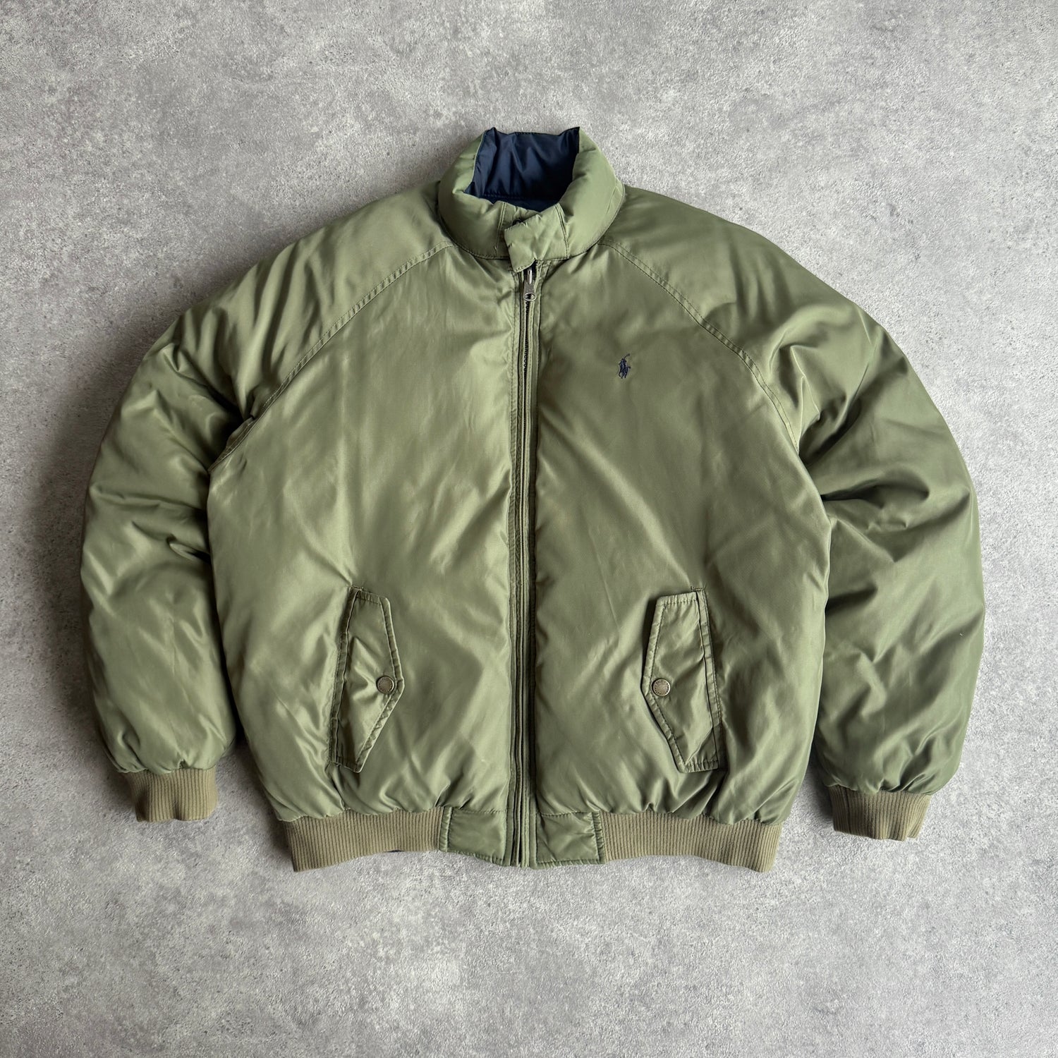Ralph Lauren 1990s reversible down fill heavyweight puffer jacket (M)