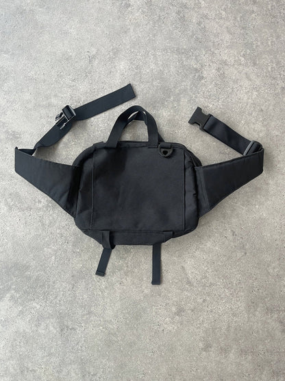 nike acg 1990s crossbody technical utility bag in black, back view