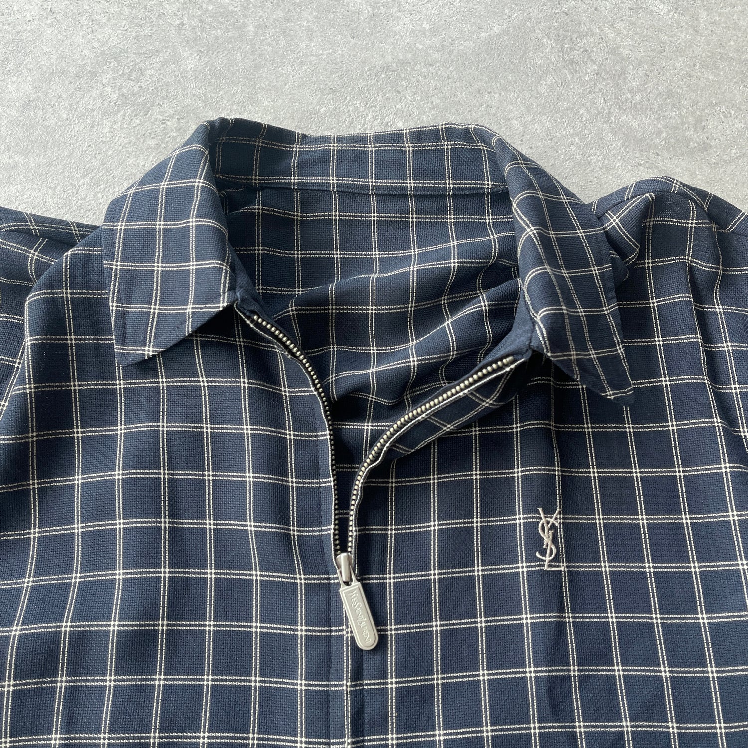 YSL 2000s lightweight check harrington jacket (M)