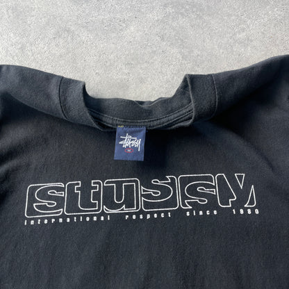 Stussy 2000s heavyweight graphic spellout t-shirt (M)