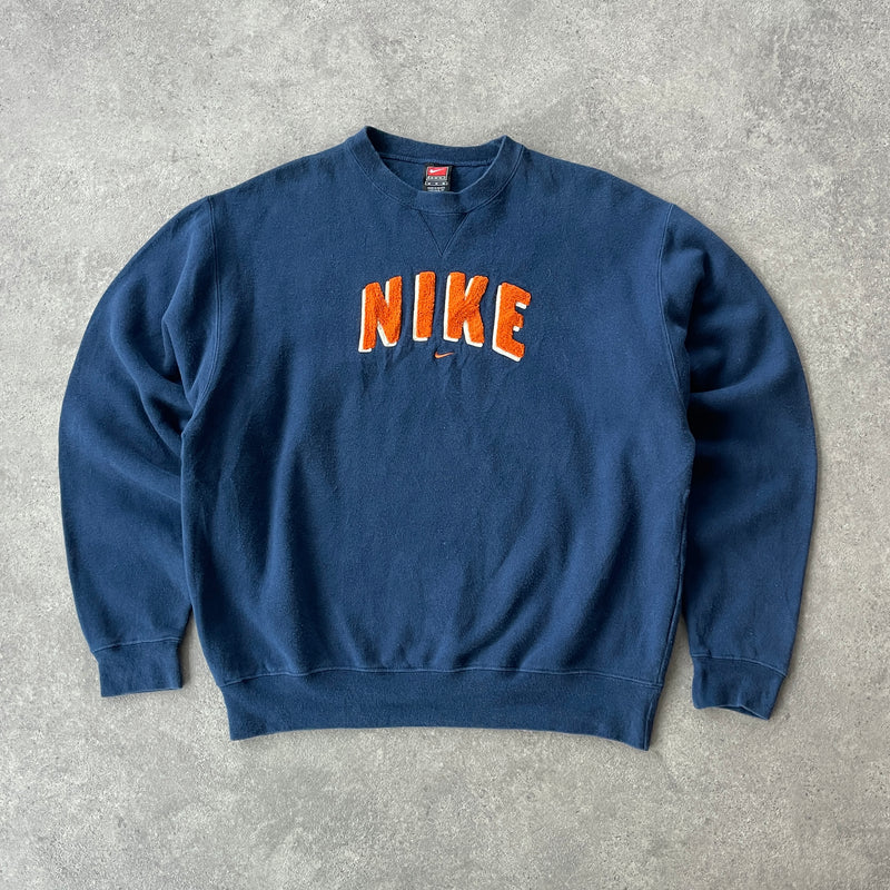 Nike 1990s heavyweight embroidered sweatshirt (M)