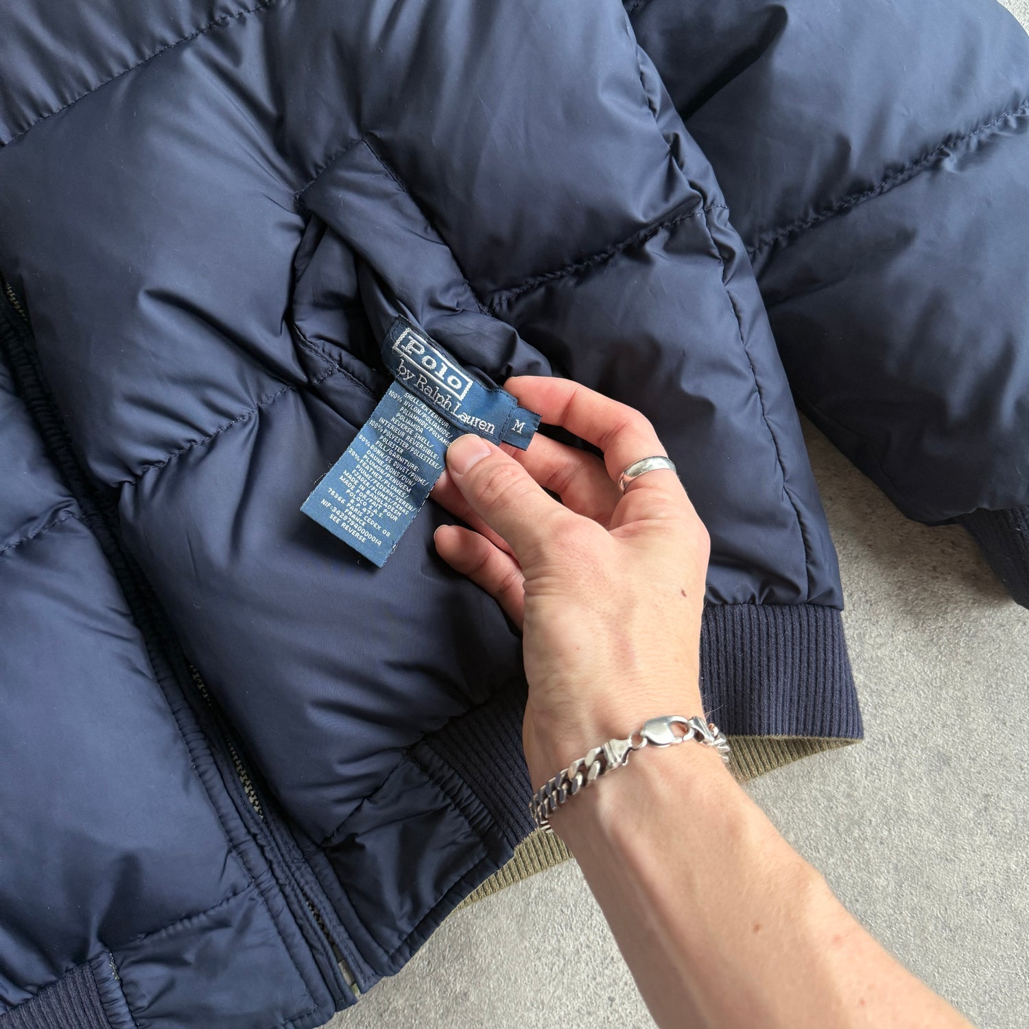 Ralph Lauren 1990s reversible down fill heavyweight puffer jacket (M)