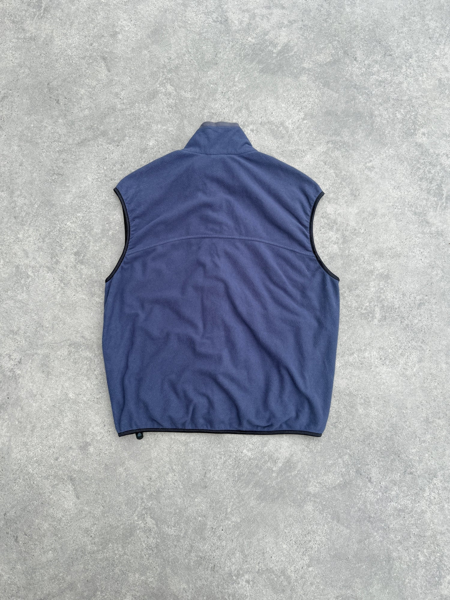 nike acg 2000s technical fleece vest jacket in blue, back view