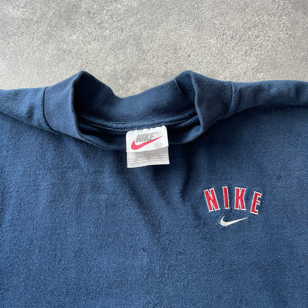 Nike 1990s heavyweight embroidered spellout t-shirt (L)