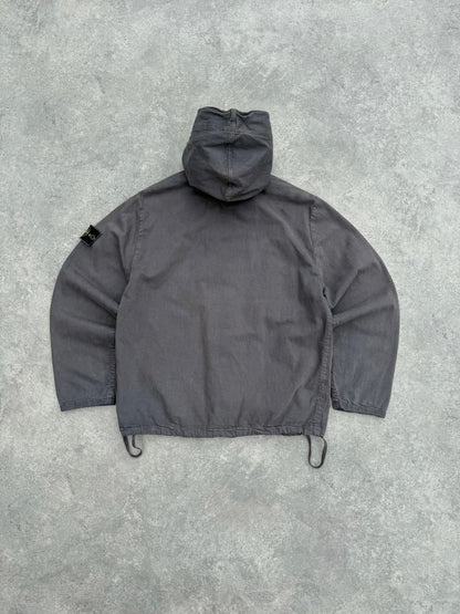 stone island s/s 1999 garment dyed hooded jacket, hem toggle detail