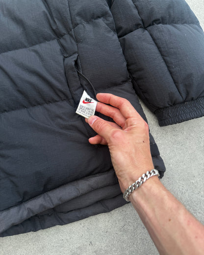 nike 1990s reversible down fill spellout puffer jacket (m)