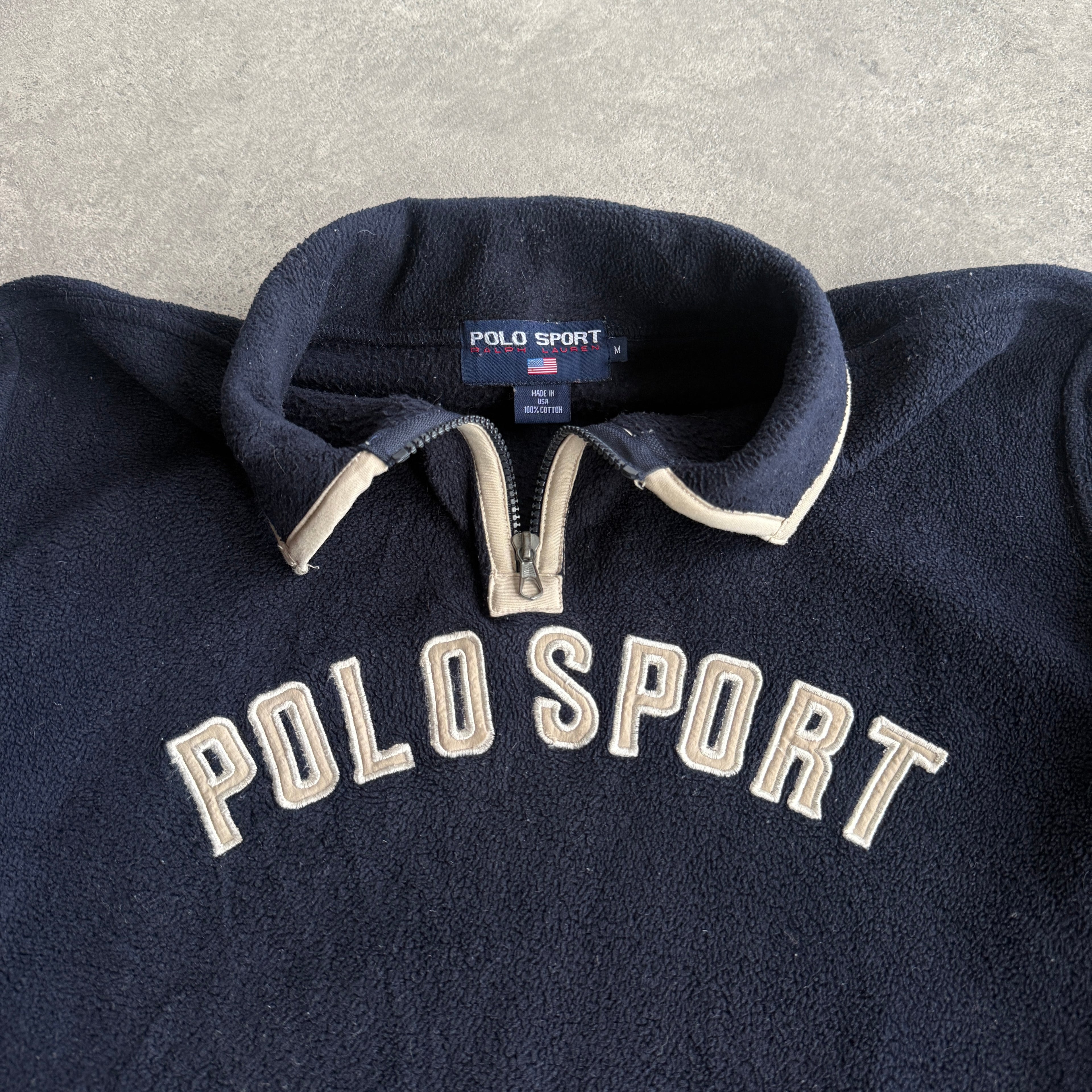 Polo Sport Ralph Lauren 1990s 1/4 zip heavyweight fleece (M)