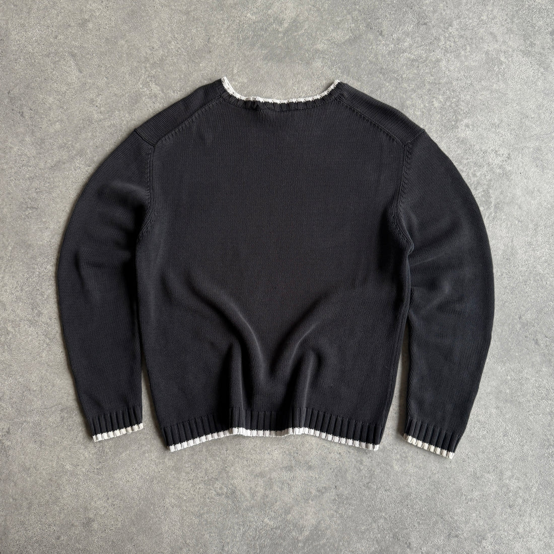 YSL 2000s heavyweight embroidered knitted jumper (XL)