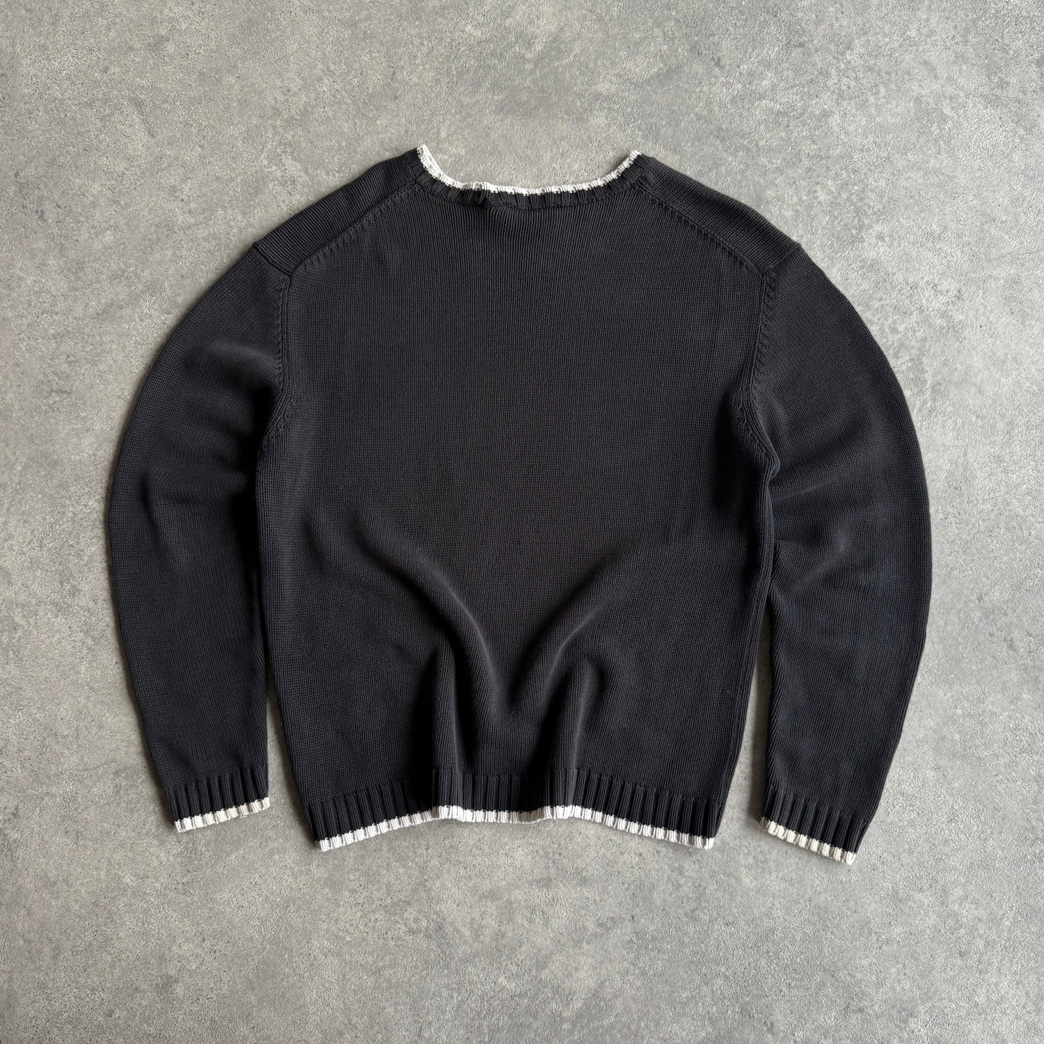 YSL 2000s heavyweight embroidered knitted jumper (XL)