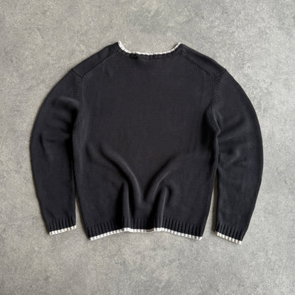 YSL 2000s heavyweight embroidered knitted jumper (XL)