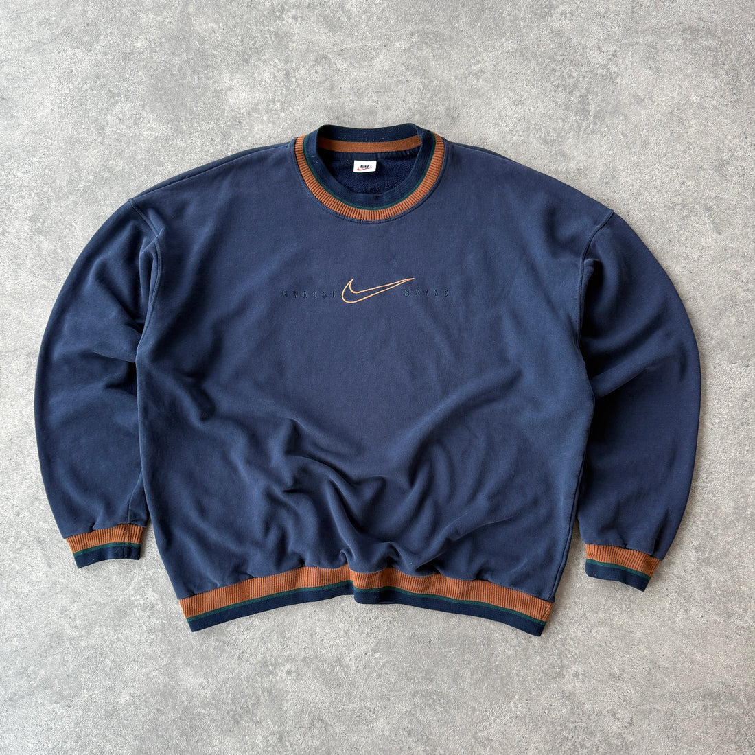 Nike RARE 1990s ‘Swoosh Brand’ heavyweight embroidered sweatshirt (XL)