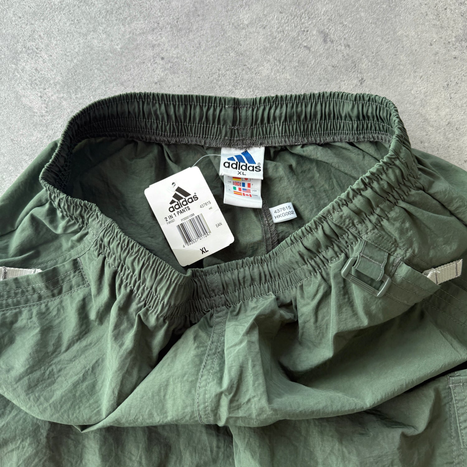 Adidas 2000 deadstock convertible technical cargo trousers (XL)